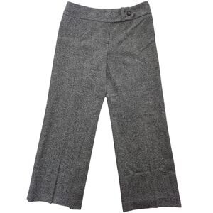 Talbots Petites Italian Black White Wool blend Stretch Dress Pants women sze 12P